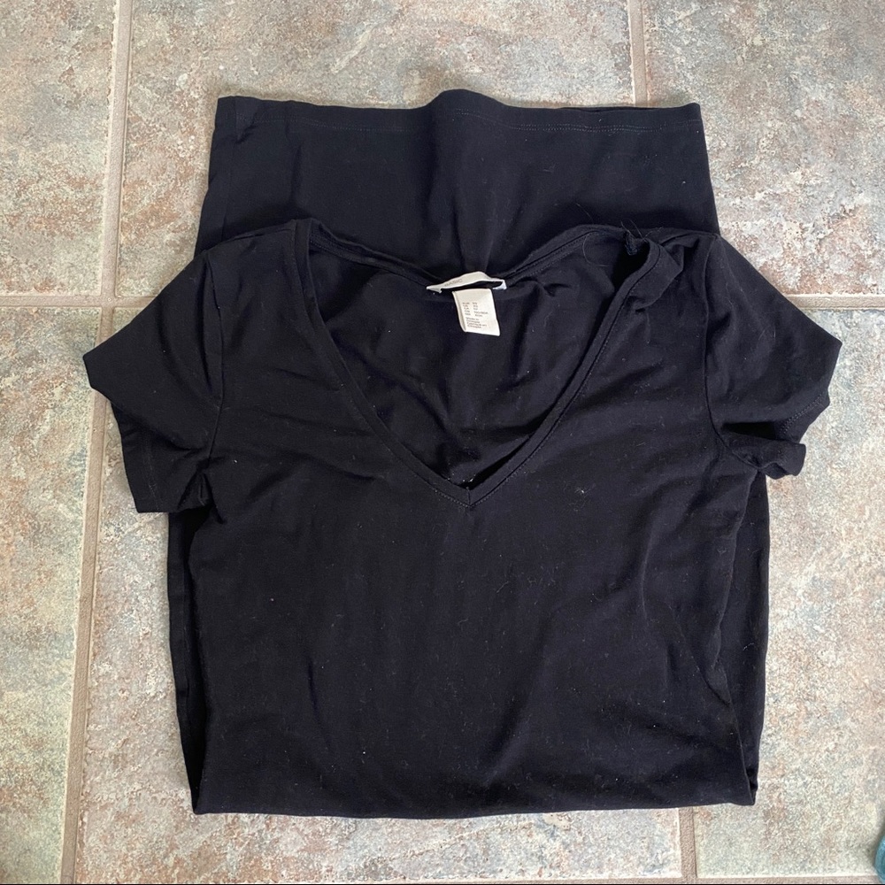 H&M black t shirt body on dress